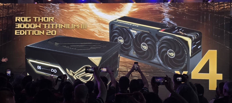 Asus представила ROG Astral RTX 5090 Edition 20 с изогнутым экраном и 3000-Вт блок питания ROG Thor Titanium III Edition 20