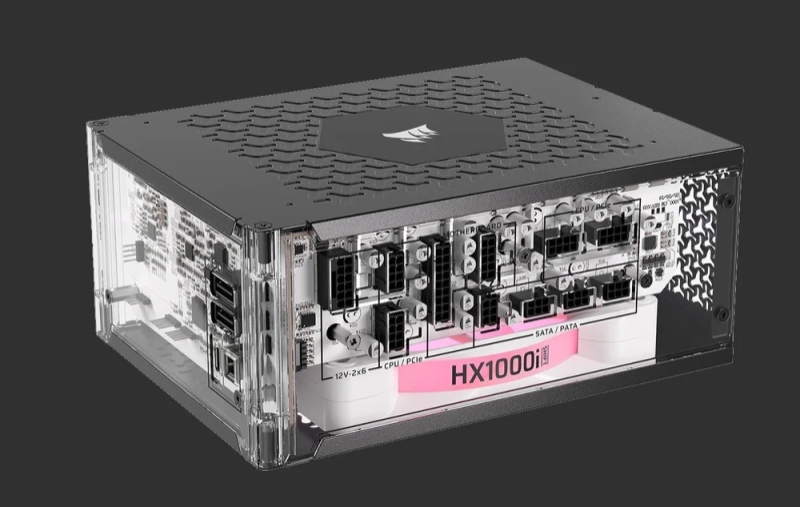 Corsair показала прозрачный блок питания HX1000i Shift Crystal