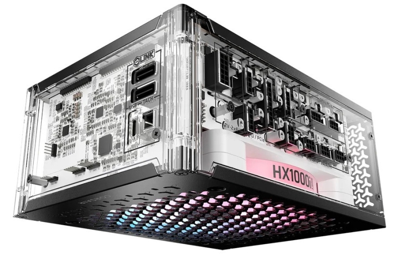 Corsair показала прозрачный блок питания HX1000i Shift Crystal