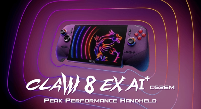 MSI представила портативный игровой компьютер Claw 8 EX AI+ с процессором Intel Arc G3