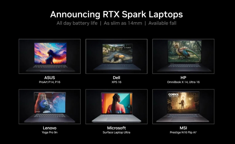 Nvidia представила процессор RTX Spark для Windows-ноутбуков &mdash; 20 ядер Arm и мощная графика RTX Blackwell
