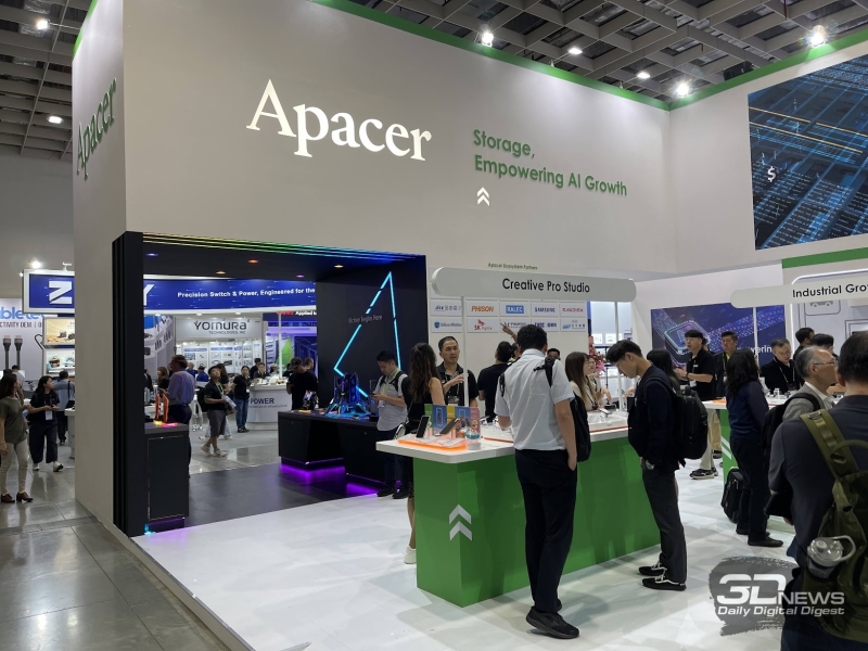 Репортаж со стенда Apacer на Computex 2026: память DDR5-9200, скоростные SSD с вентиляторами и не только