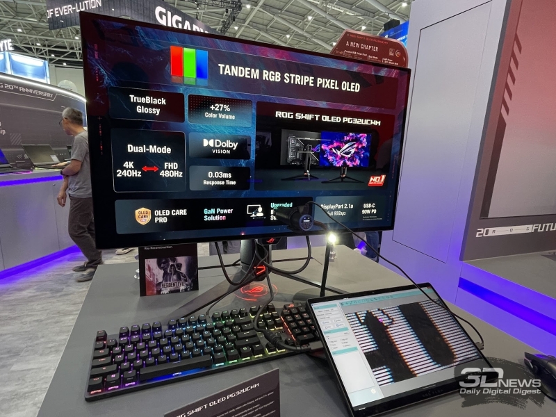 Репортаж со стенда ASUS на Computex 2026: юбилейные материнские платы, огромная видеокарта, быстрые мониторы и другие новинки