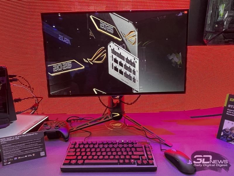 Репортаж со стенда ASUS на Computex 2026: юбилейные материнские платы, огромная видеокарта, быстрые мониторы и другие новинки