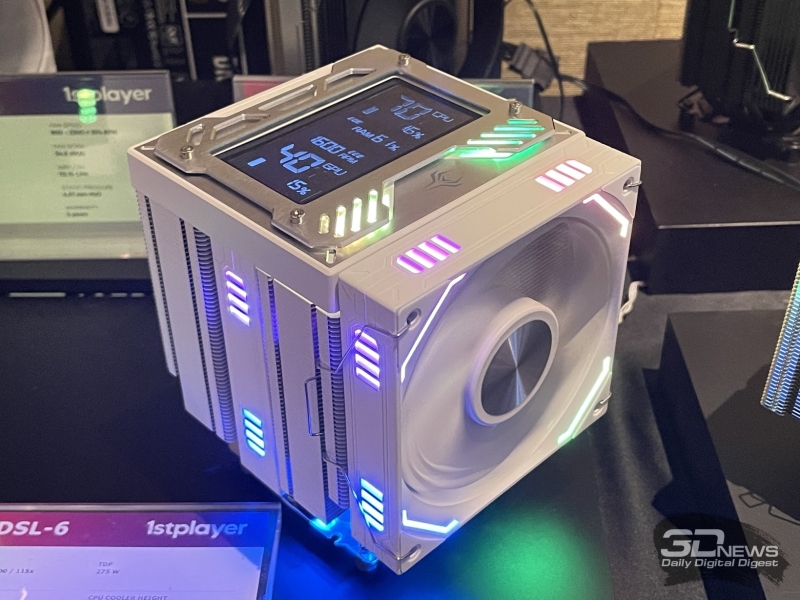 Репортаж со стенда&nbsp;1stPlayer на Computex 2026: панорамные корпуса,&nbsp;СЖО и кулеры с экранами и компактные, но мощные блоки питания