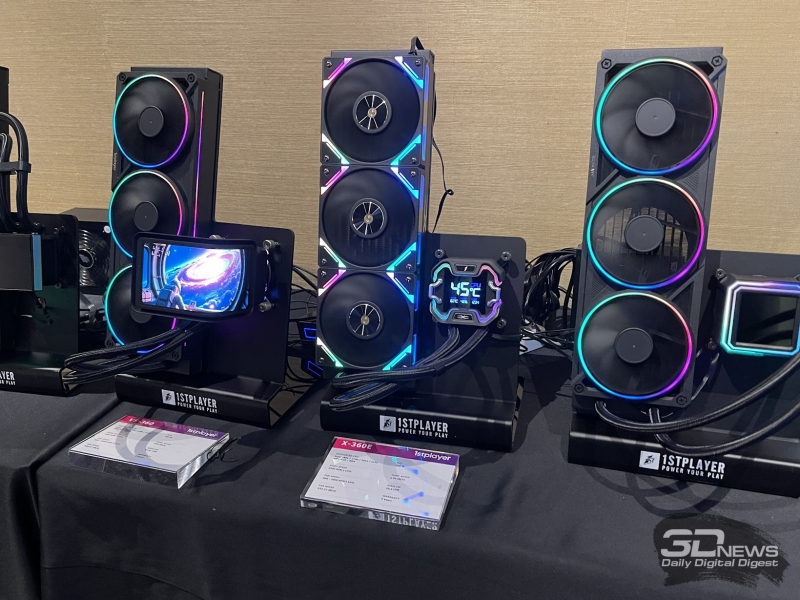 Репортаж со стенда&nbsp;1stPlayer на Computex 2026: панорамные корпуса,&nbsp;СЖО и кулеры с экранами и компактные, но мощные блоки питания