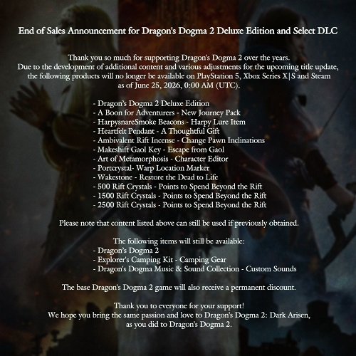 Спустя два года после релиза Capcom удалит микротранзакции из Dragon&rsquo;s Dogma 2 и снизит цену игры