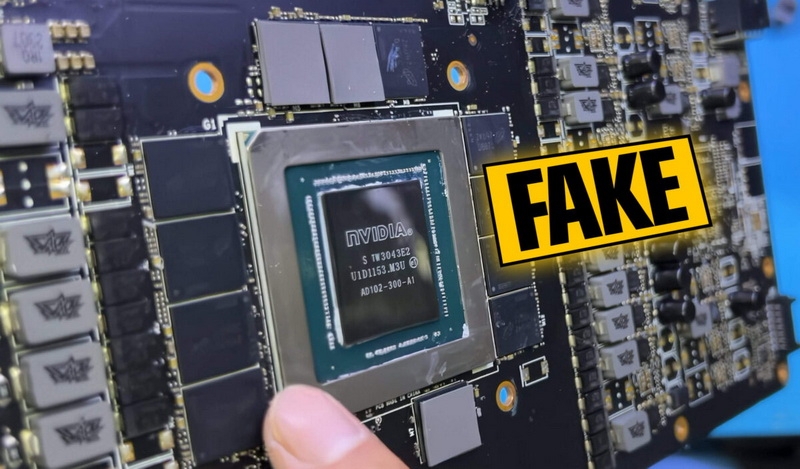 В китайских подделках GeForce RTX 4090 начали использовать пластиковые GPU