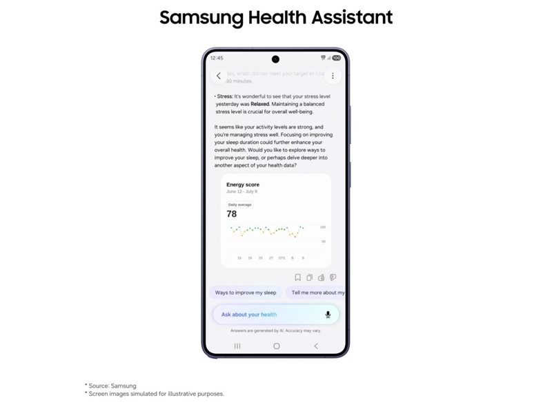 ИИ-ассистент Samsung Health Assistant даст ответы на все вопросы пользователя о его здоровье