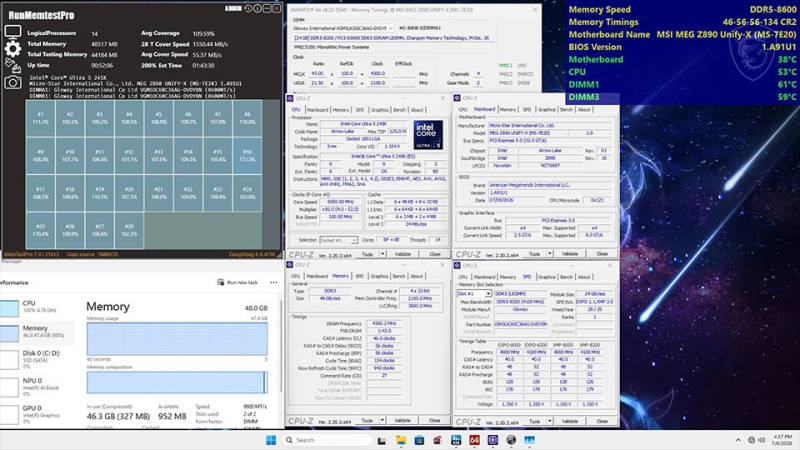 MSI подтвердила совместимость китайской памяти CXMT DDR5-8000+ с платами на логике Intel 800-й серии