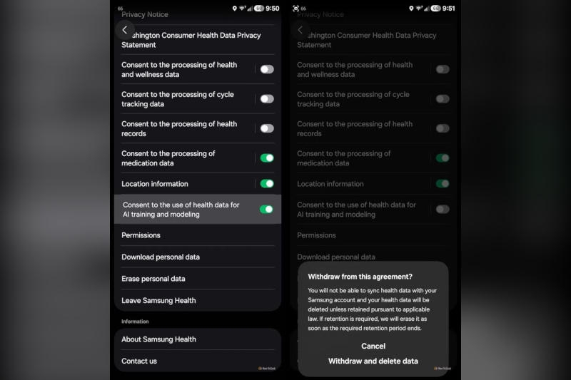 Samsung Health будет удалять данные пользователей, которые запретят обучать на них ИИ