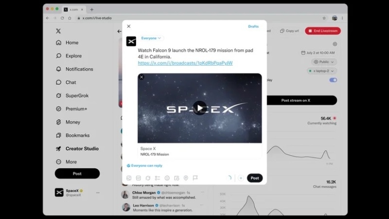 Соцсеть X намерена поднять популярность прямых трансляций на платформе