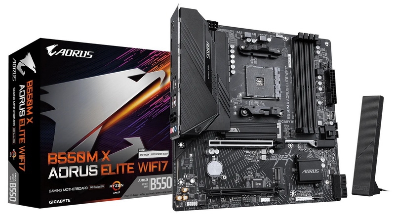 AM4 снова в моде: Gigabyte представила плату B550 Aorus Elite WIFI7 для процессоров Ryzen 5000