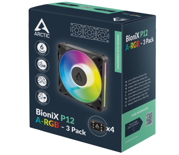 Arctic выпустила вентиляторы BioniX P12 и BioniX P14 с высокой скоростью вращения и ARGB-подсветкой