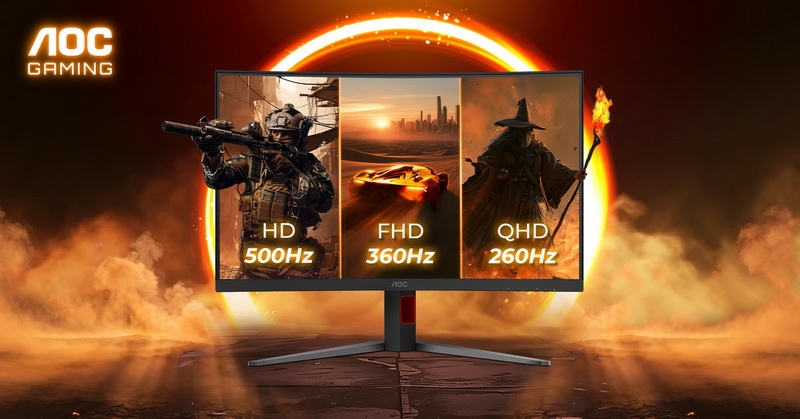 Представлен игровой 31,5-дюймовый изогнутый монитор AOC Gaming CQ32G4ZA с тремя режимами: 1440p@260 Гц, 1080p@360 Гц и 720p@500 Гц