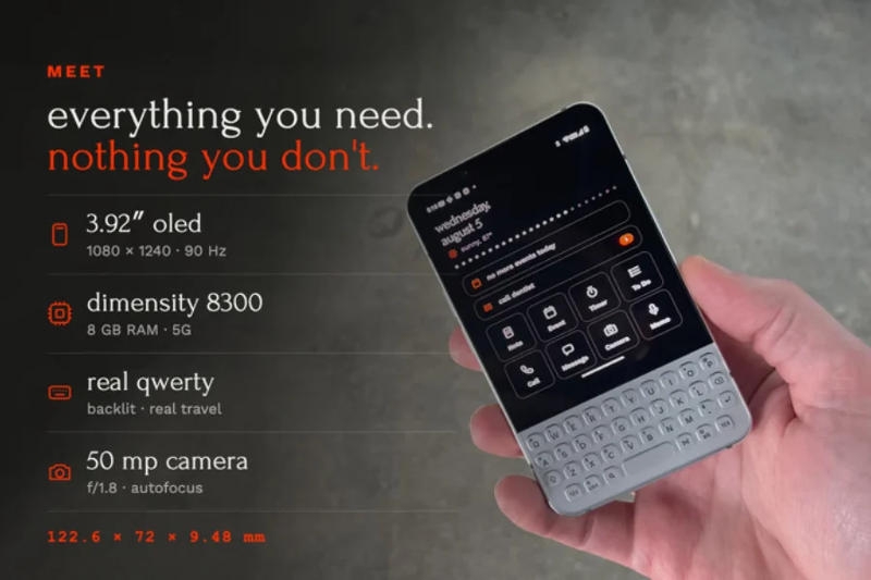 Представлен Minimal Phone 2 — QWERTY-клавиатура осталась, но вместо E Ink теперь OLED