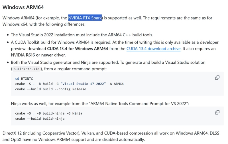 RTX Spark становится ближе: Nvidia перенесла нейросетевое сжатие текстур на Windows on Arm