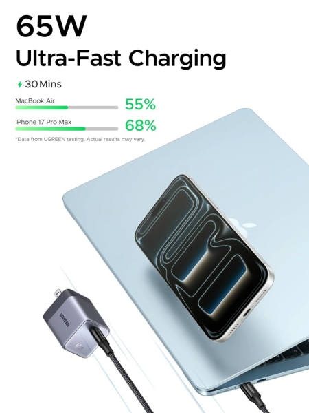 UGREEN выпустила в России зарядку Nexode Air на 65 Вт, магнитный аккумулятор MagFlow на 10 000 мА·ч и пауэрбанк Nexode Pro на 200 Вт и 25 000 мА·ч