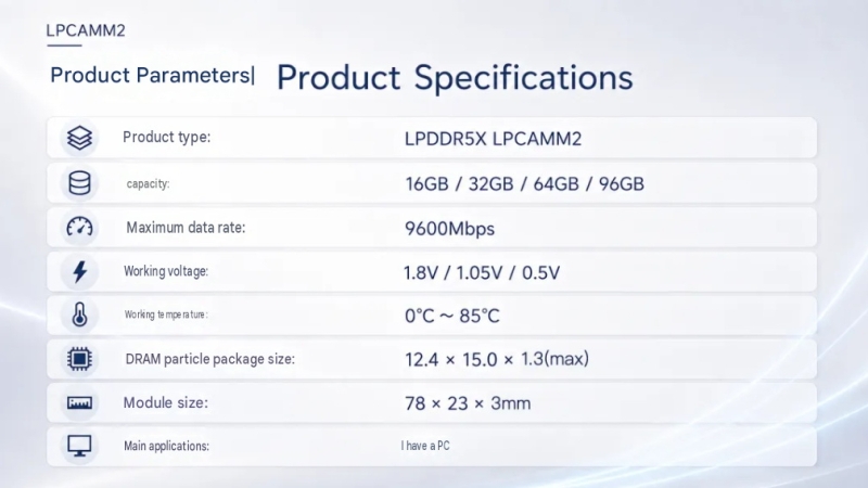 Китайская Rayson представила ноутбучную память LPDDR5X LPCAMM2-9600 ёмкостью 96 Гбайт
