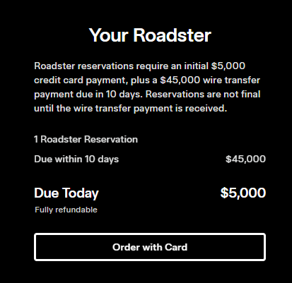 Маск взялся за старое: Tesla снова просит $50 000 за резервирование нового Roadster, анонсированного 9 лет назад
