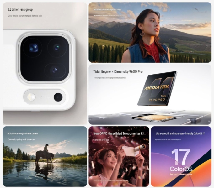 Oppo представила смартфон Find X10 Pro Max с тройкой 200-Мп камер, 2-нм чипом Dimensity 9600 Pro и батареей на 8000 мА·ч