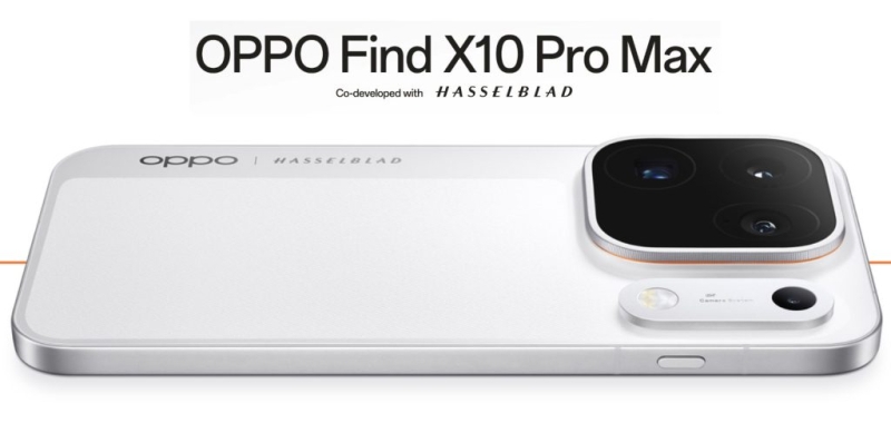 Oppo представила смартфон Find X10 Pro Max с тройкой 200-Мп камер, 2-нм чипом Dimensity 9600 Pro и батареей на 8000 мА·ч