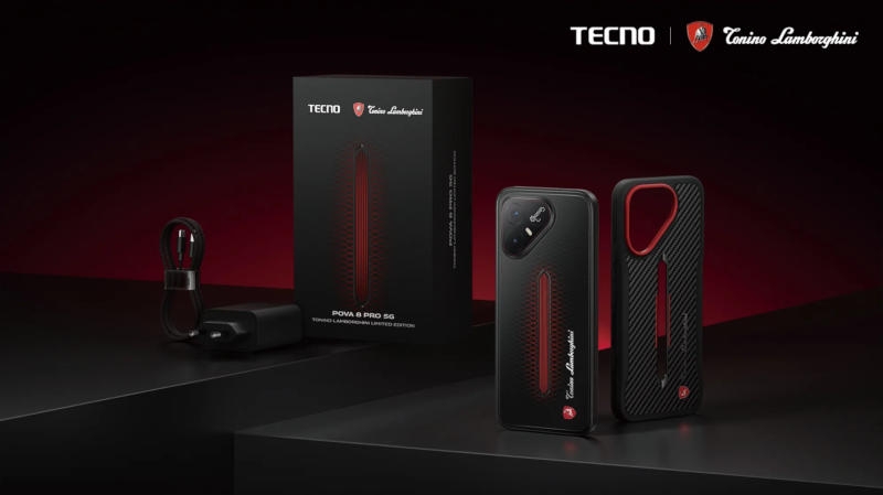 Представлен дизайнерский смартфон Tecno Pova 8 Pro 5G Tonino Lamborghini Limited Edition
