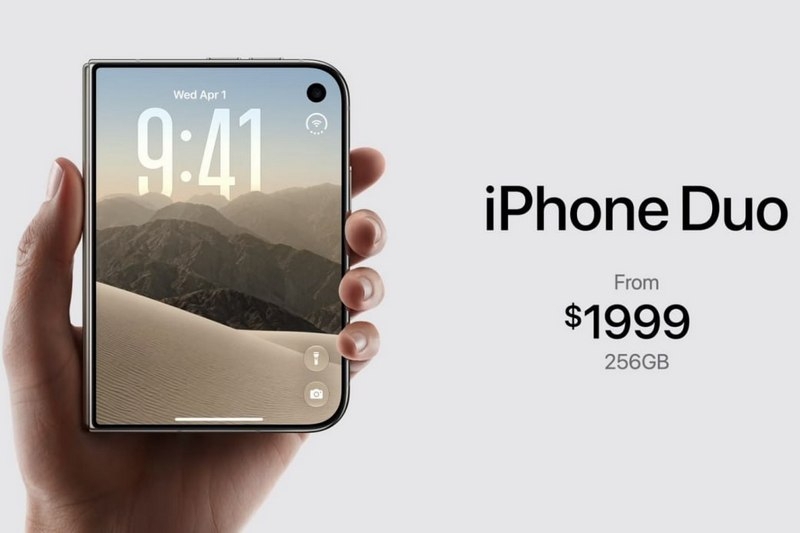 Представлен iPhone Duo — первый складной смартфон Apple по цене от $1999
