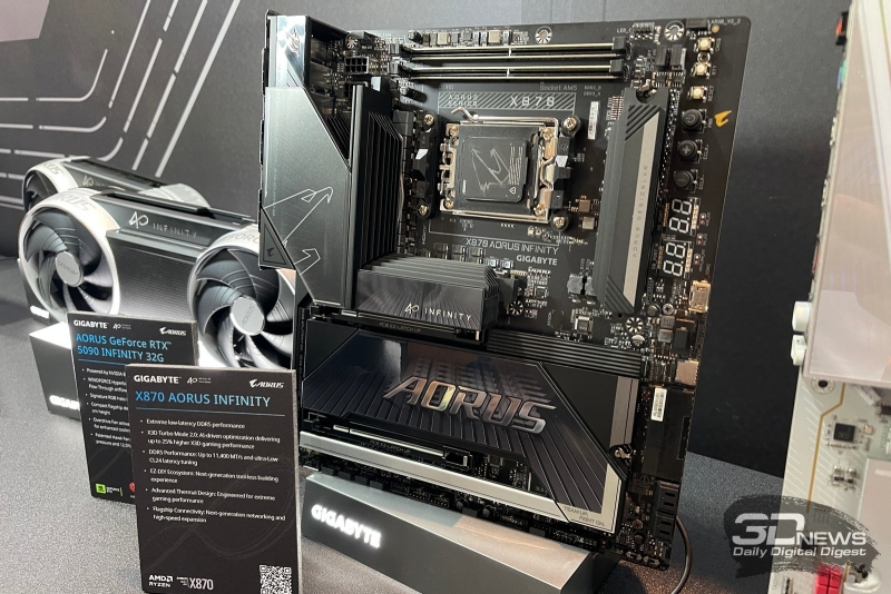 Gigabyte представила платы X870E Aorus Infinity Next с пористыми радиаторами и X870 Aorus Infinity для разгона памяти