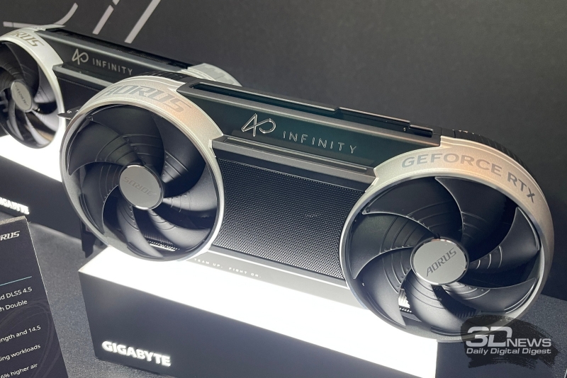 Gigabyte представила серию видеокарт&nbsp;Aorus GeForce RTX 50 Infinity с необычным охлаждением и скрытым питанием