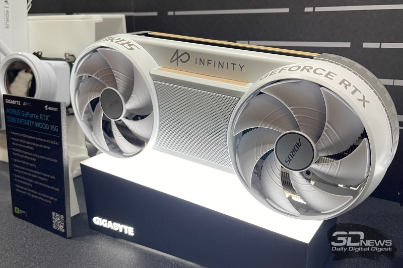 Gigabyte представила серию видеокарт&nbsp;Aorus GeForce RTX 50 Infinity с необычным охлаждением и скрытым питанием