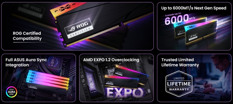 Silicon Power анонсировала модули памяти Xpower Cyclone R DDR5-6000 с сертификацией Asus ROG