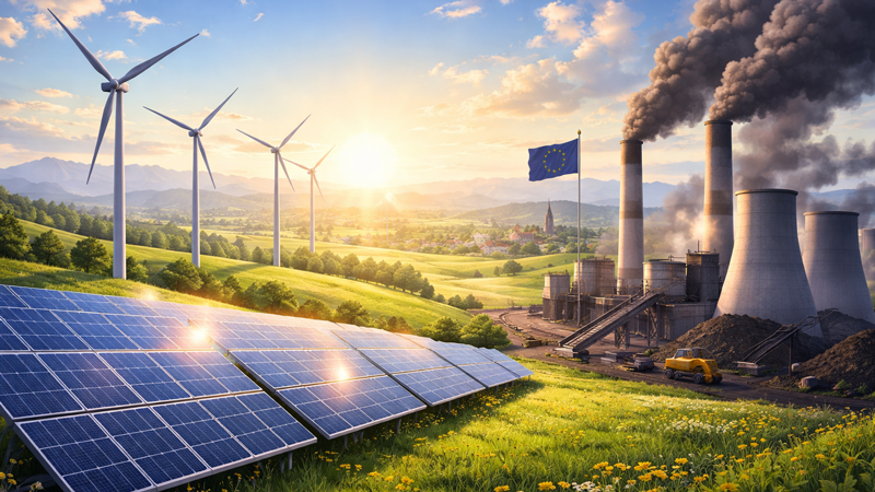 Зелёный перелом: в ЕС солнце и ветер впервые превзошли ископаемую энергетику по итогам целого года